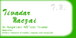 tivadar maczai business card